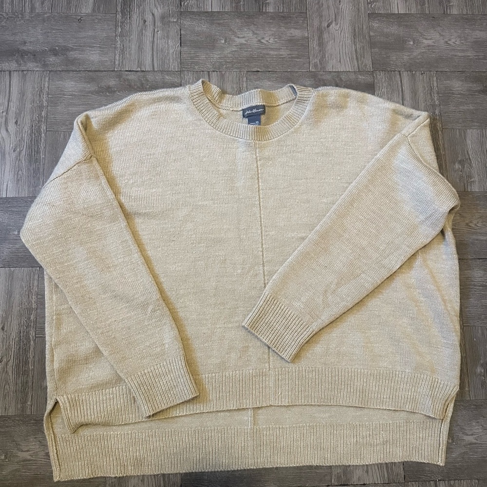 Eddie Bauer Men's Tan Crewneck Sweater